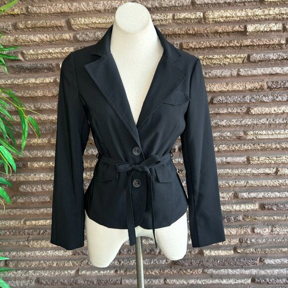 Rampage Black Fitted Belted Jacket Size Medium - Picture 8 of 8